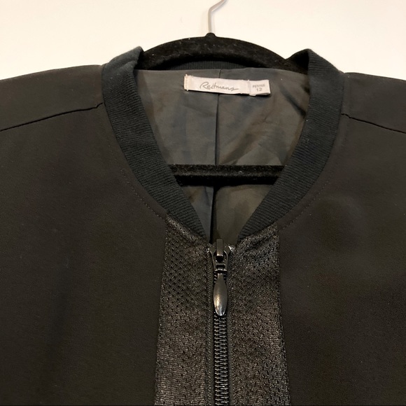 Petite BOMBER Jacket REITMANS - Silky black material - size 12 - Picture 5 of 5